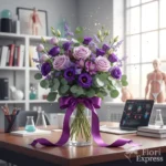 Bouquet laurea viola con lisianthus e rose lavanda, ideale per Psicologia e STEM – Fiori Express Milano